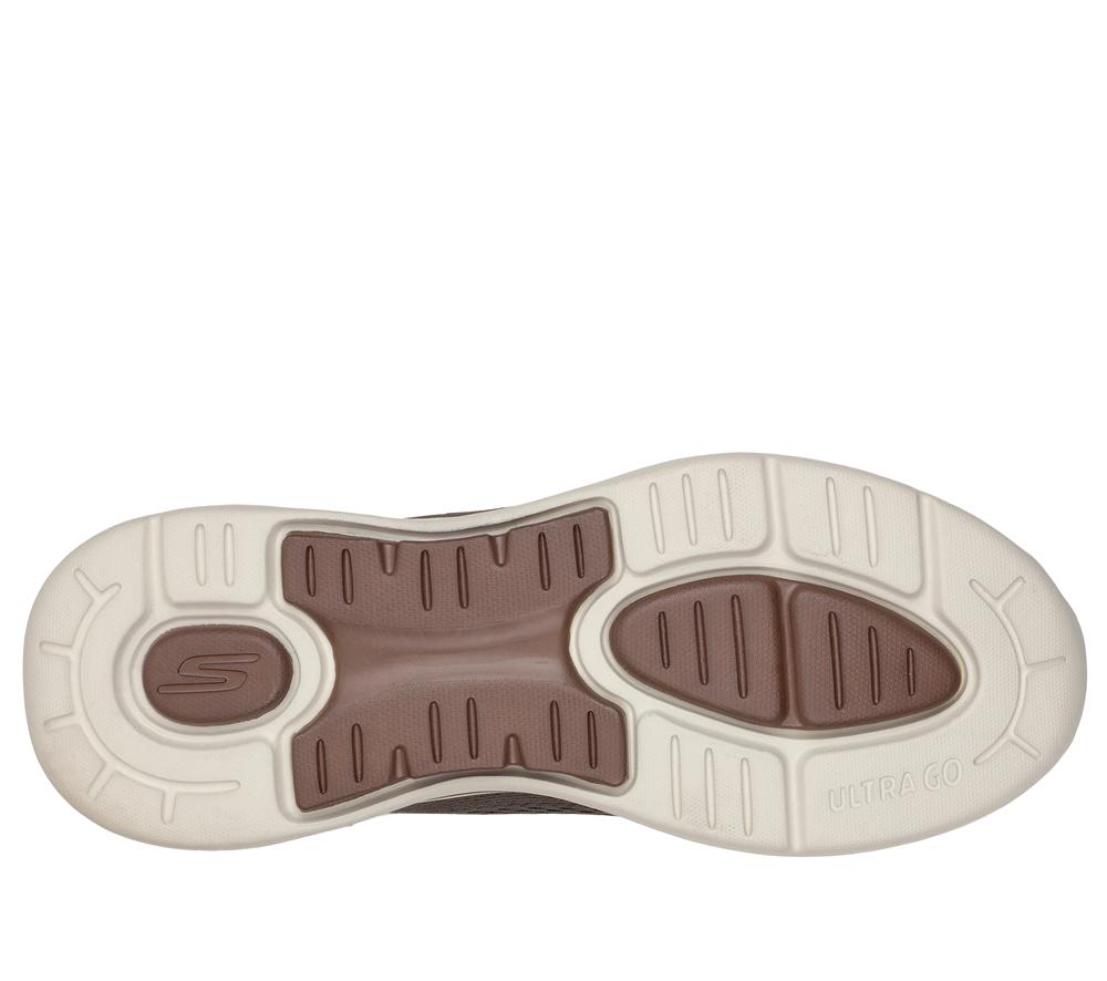 Men Skechers GO WALK Arch Fit - Idyllic Lace Up Taupe Brown  USA |  4602-KQSZW