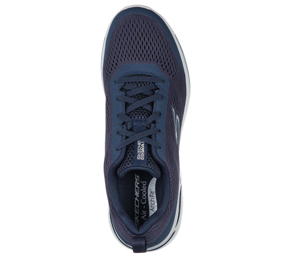 Men Skechers GO WALK Arch Fit - Idyllic Lace Up Navy / Gold  USA |  7546-UPAXY