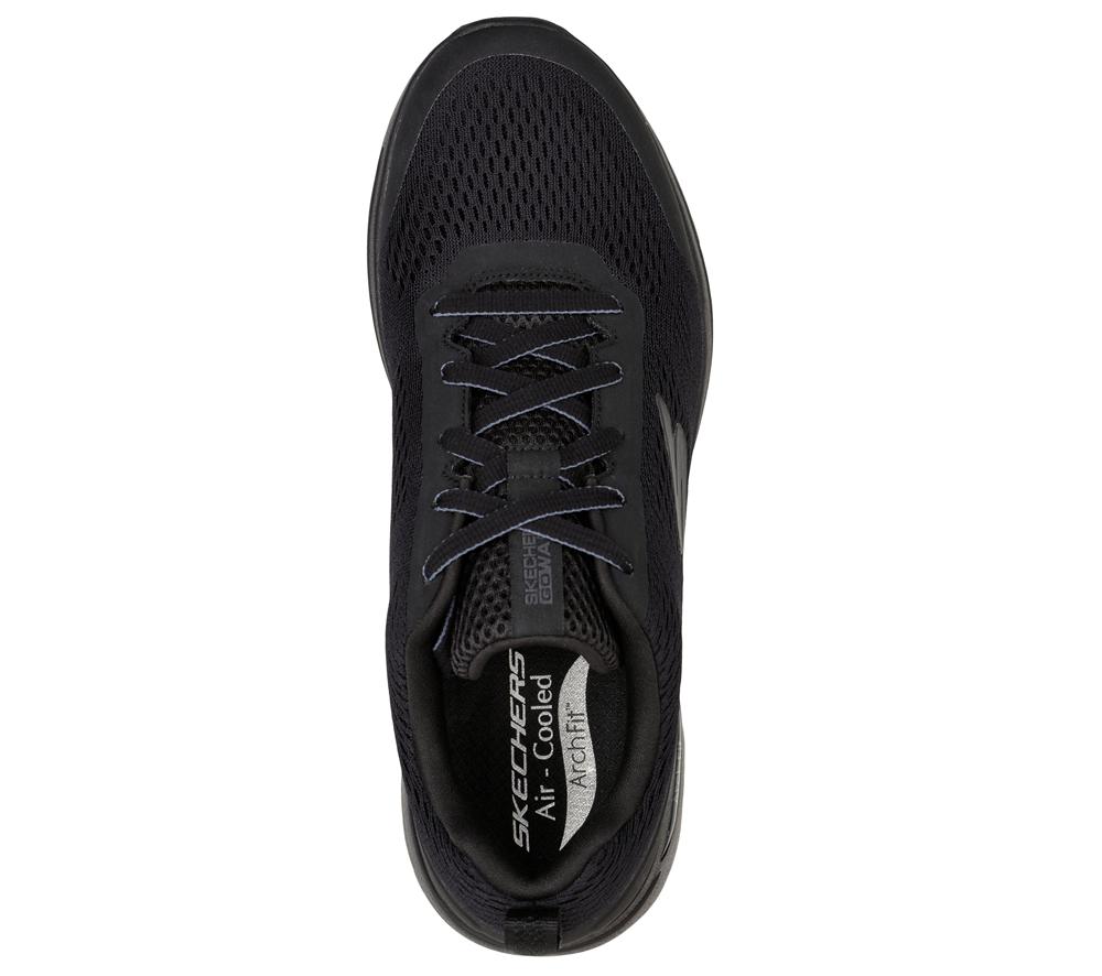 Men Skechers GO WALK Arch Fit - Idyllic Lace Up Black  USA |  1890-JNKFG
