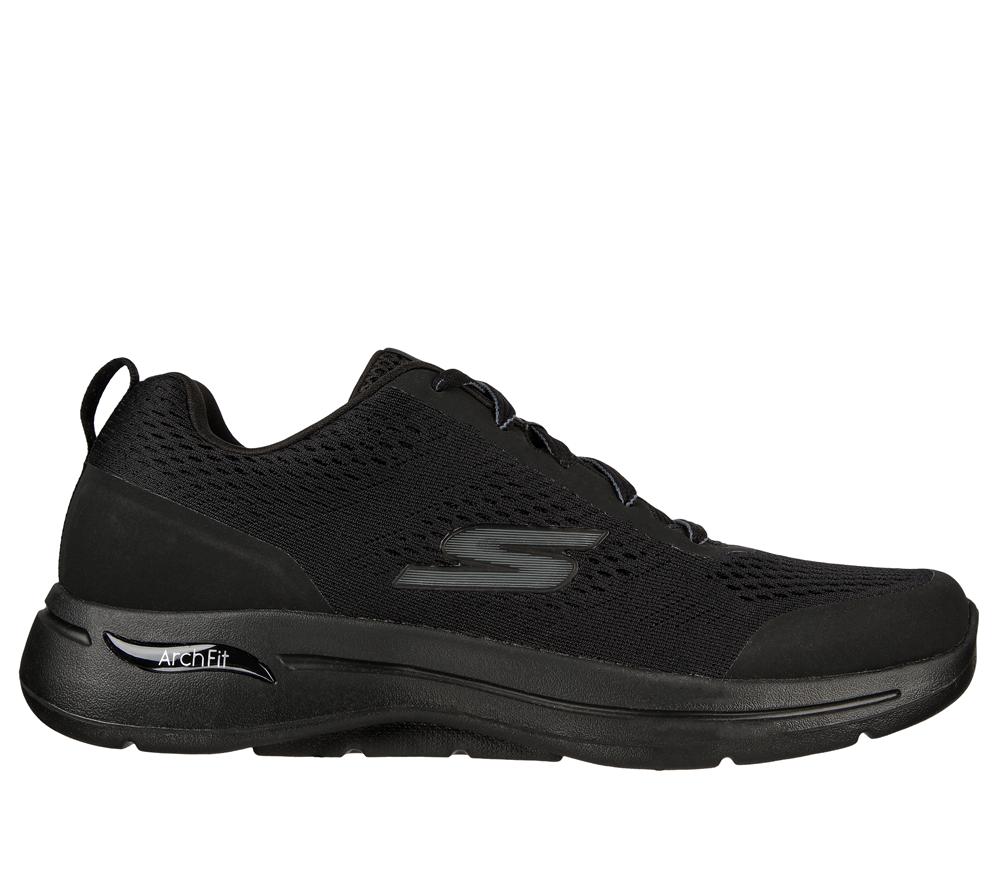 Men Skechers GO WALK Arch Fit - Idyllic Lace Up Black  USA |  1890-JNKFG