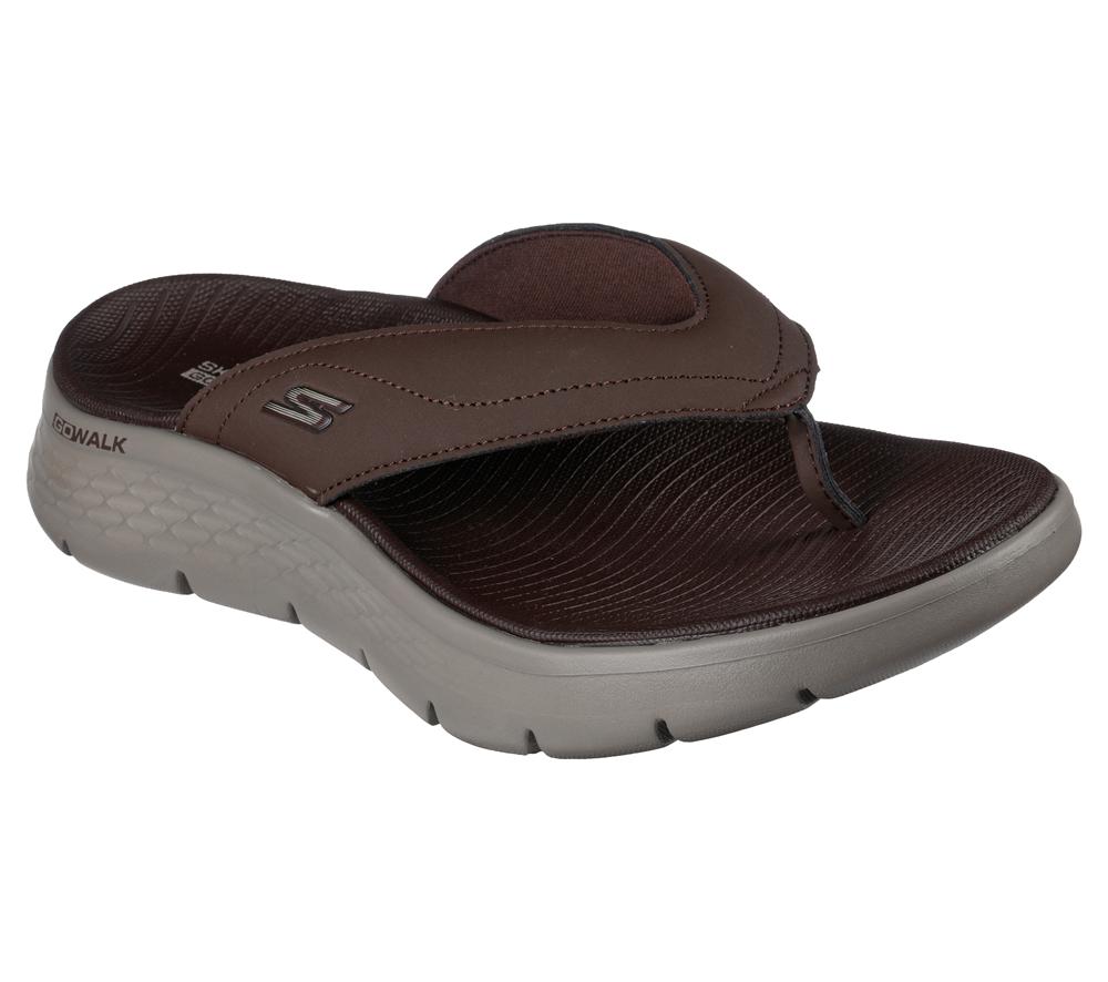 Men Skechers GO WALK Flex Sandal - Vallejo Sandals Chocolate Brown  USA |  0165-GSMXP