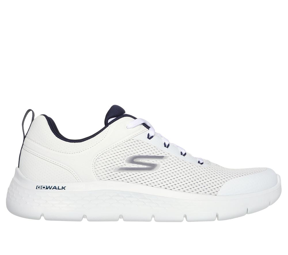 Men Skechers GO WALK Flex - Independent Lace Up White / Navy  USA |  5342-RQAPN