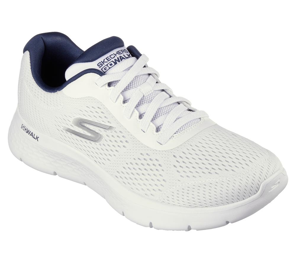 Men Skechers GO WALK Flex - Remark Lace Up White / Navy  USA |  8975-TOZBW