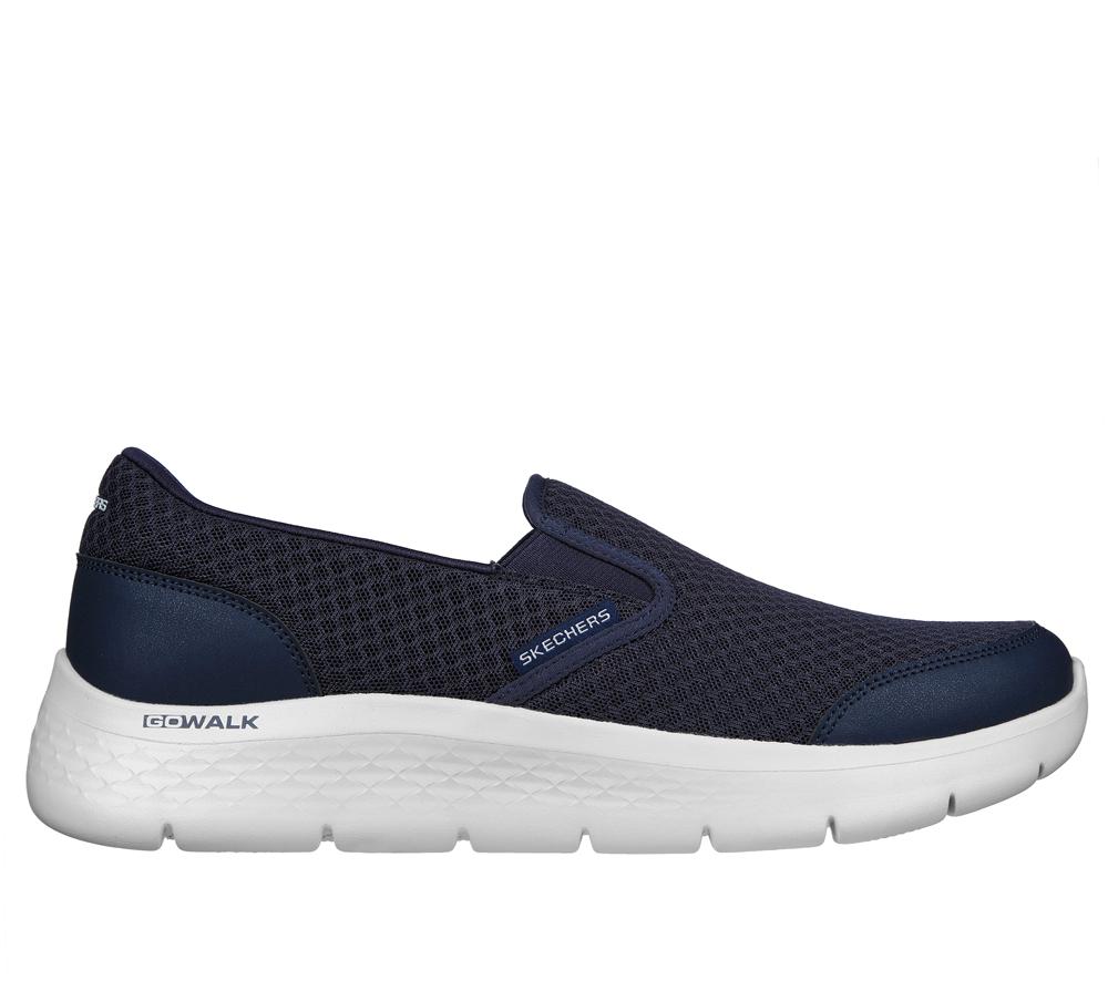 Men Skechers GO WALK Flex - Request Slip On Shoes Navy / Gray  USA |  2809-RWOXC
