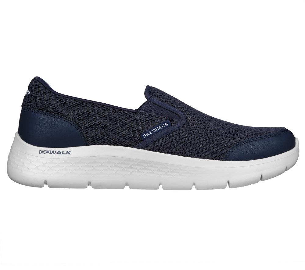 Men Skechers GO WALK Flex - Request Sneakers Navy / Gray  USA |  7395-PWFYI