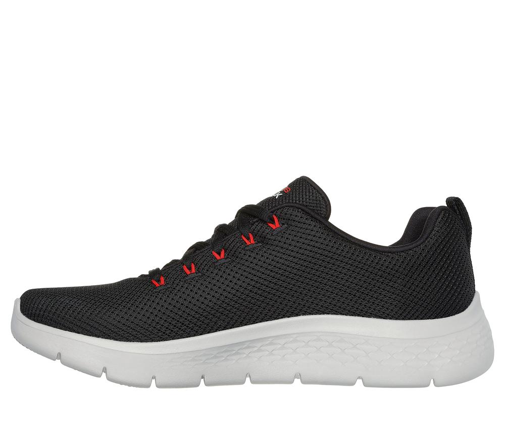 Men Skechers GO WALK Flex - Vespid Lace Up Black / Red  USA |  7680-QMXBJ