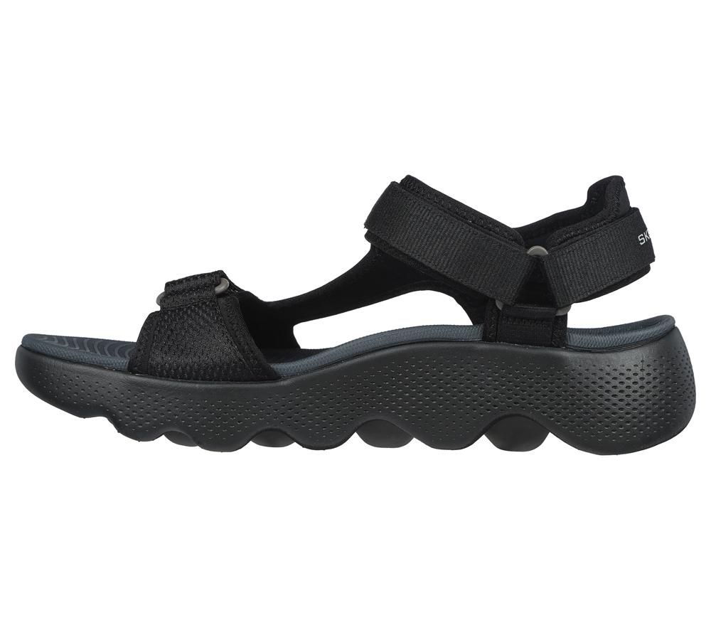 Men Skechers GO WALK Massage Fit Sandal Sandals Black / Grey  USA |  0943-DSWIT