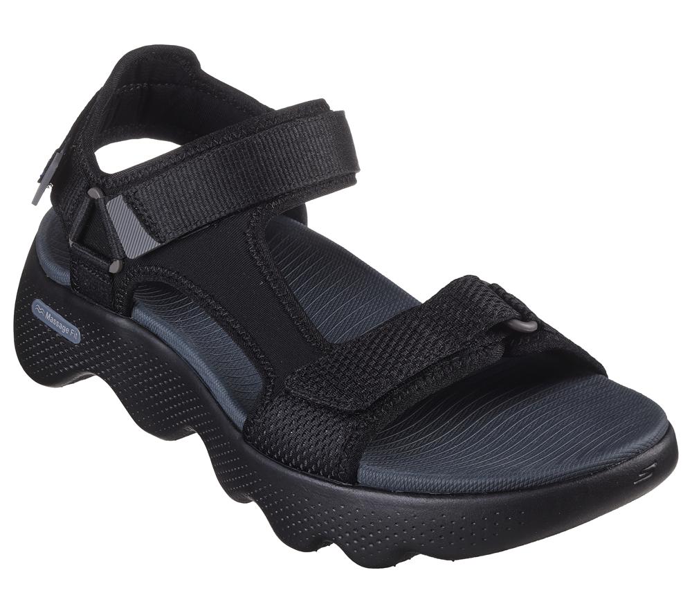 Men Skechers GO WALK Massage Fit Sandal Sandals Black / Grey  USA |  0943-DSWIT