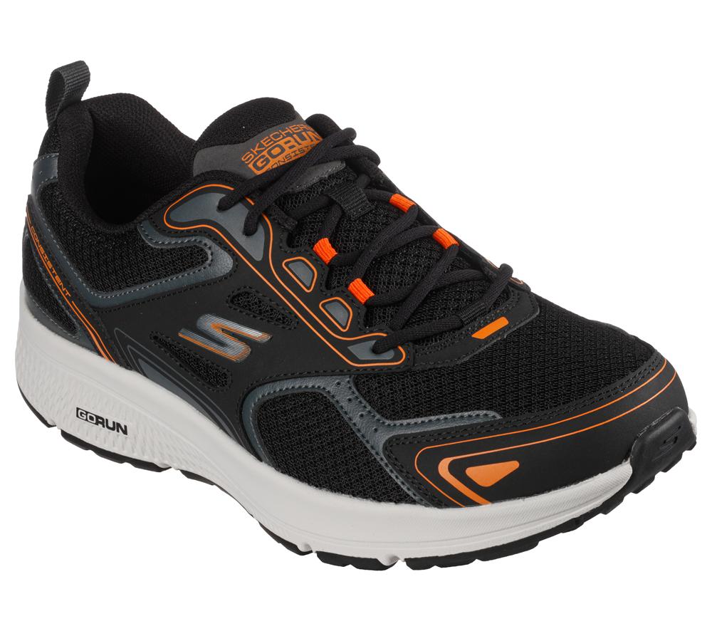 Men Skechers GOrun Consistent Lace Up Black / Orange  USA |  5193-KWSYI