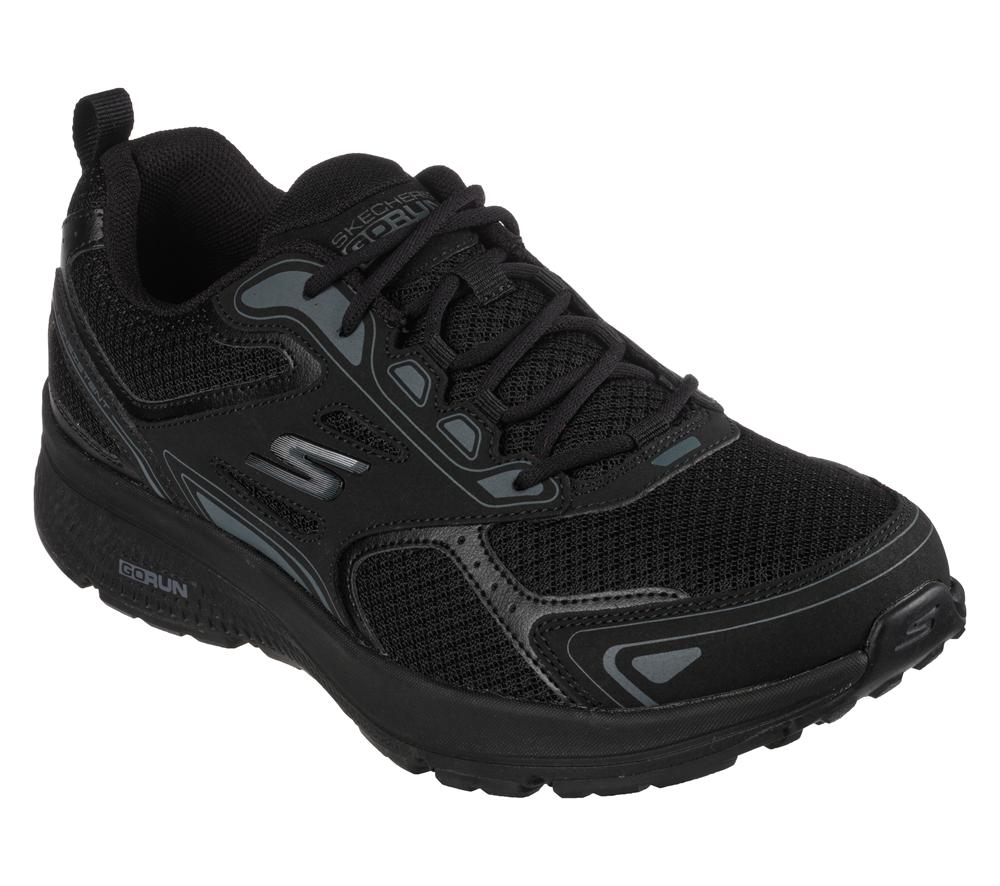 Men Skechers GOrun Consistent Lace Up Black / Charcoal  USA |  3105-IUXCT