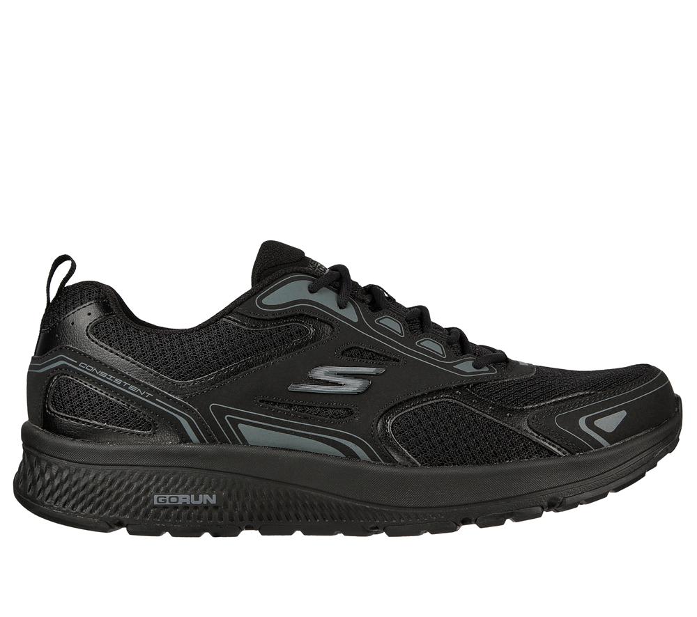 Men Skechers GOrun Consistent Lace Up Black / Charcoal  USA |  3105-IUXCT