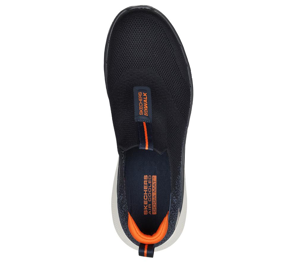 Men Skechers GOwalk 6 Slip On Shoes Navy / Orange  USA |  1624-HMIXB