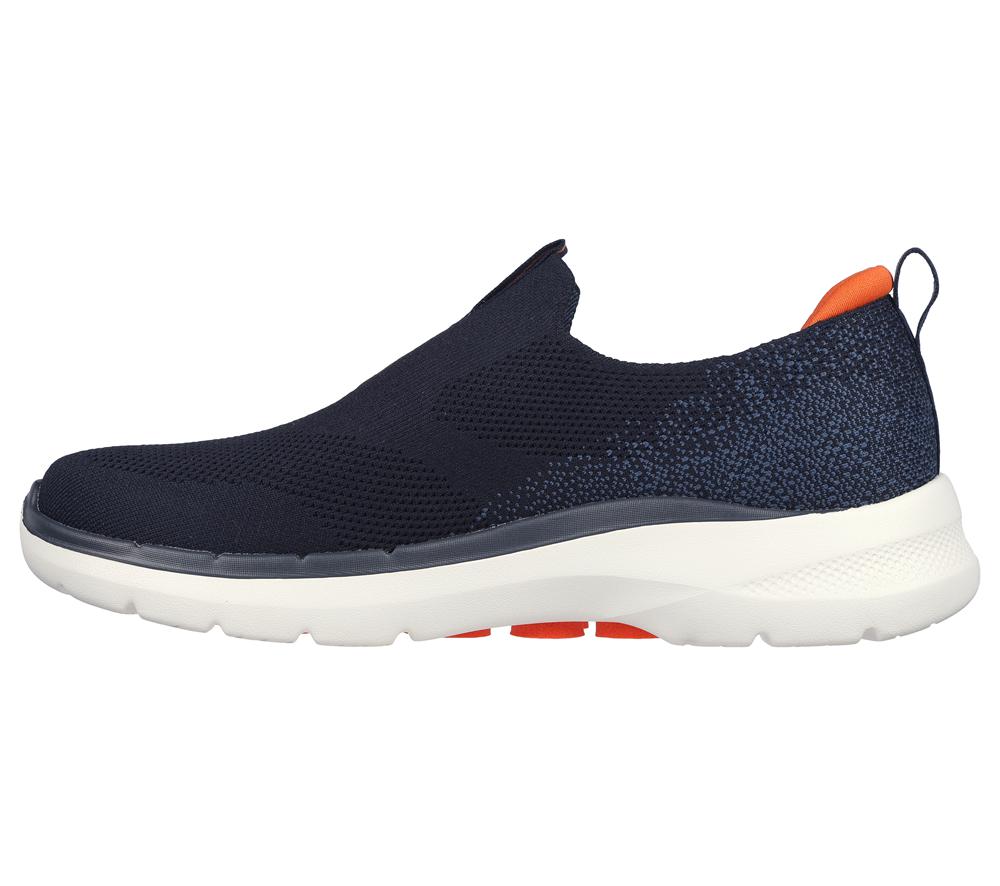 Men Skechers GOwalk 6 Slip On Shoes Navy / Orange  USA |  1624-HMIXB