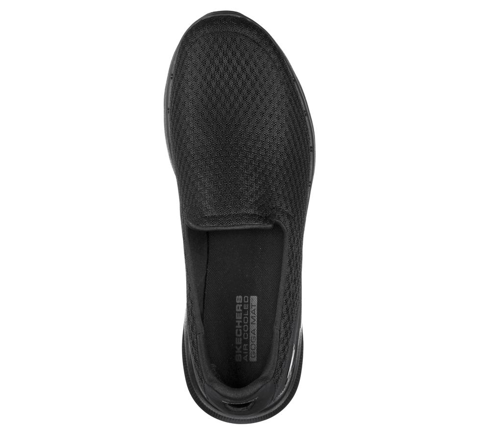 Men Skechers GOwalk 6 - Motley Slip On Shoes Black  USA |  7104-SNIQK