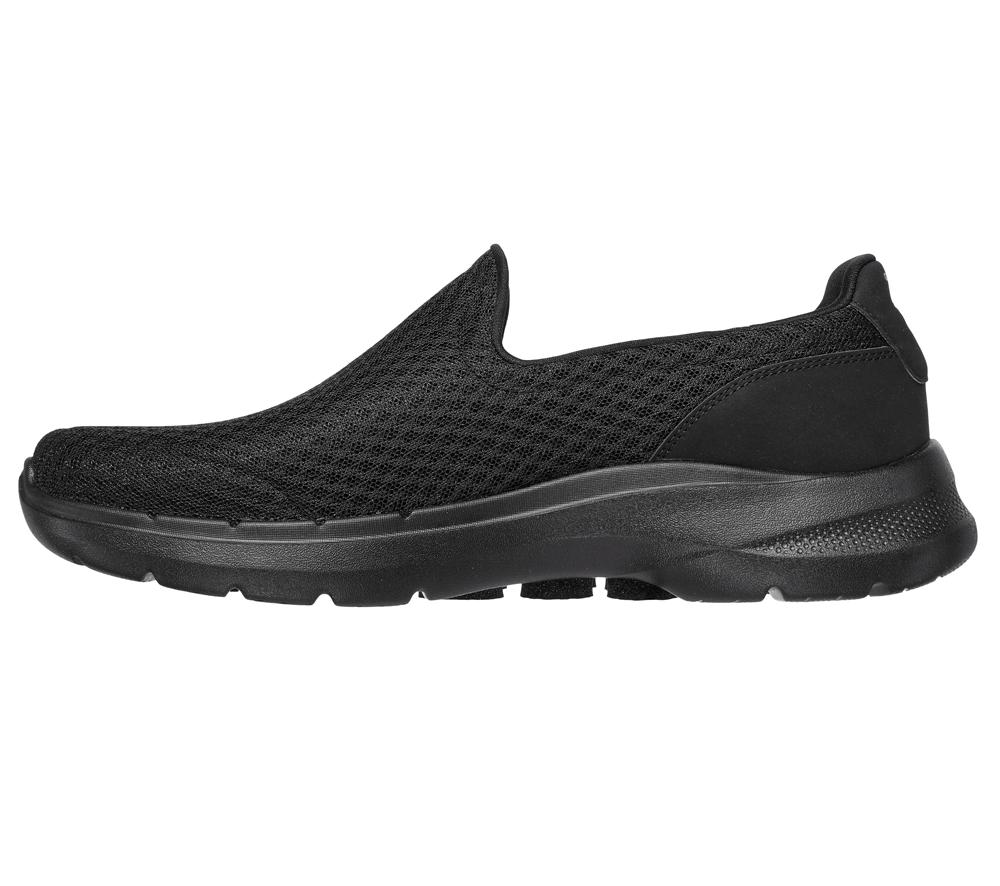 Men Skechers GOwalk 6 - Motley Slip On Shoes Black  USA |  7104-SNIQK