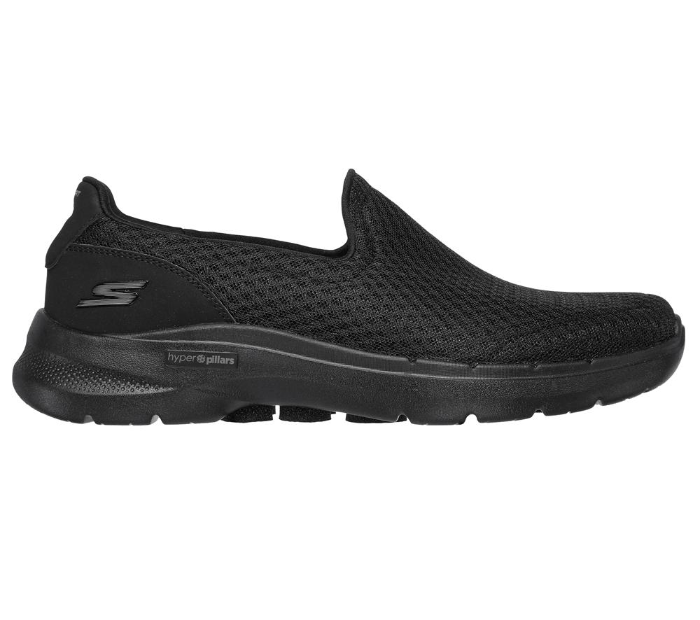 Men Skechers GOwalk 6 - Motley Slip On Shoes Black  USA |  7104-SNIQK