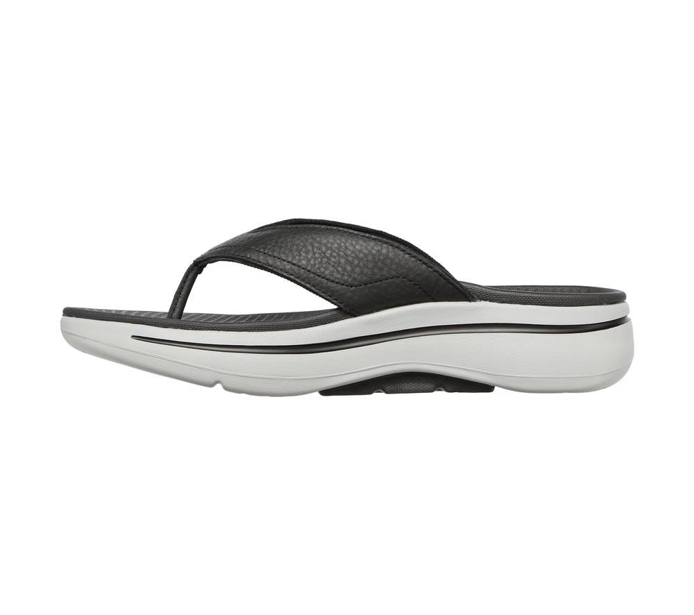 Men Skechers GOwalk Arch Fit Sandal Sandals Black / Grey  USA |  2507-ABZWG