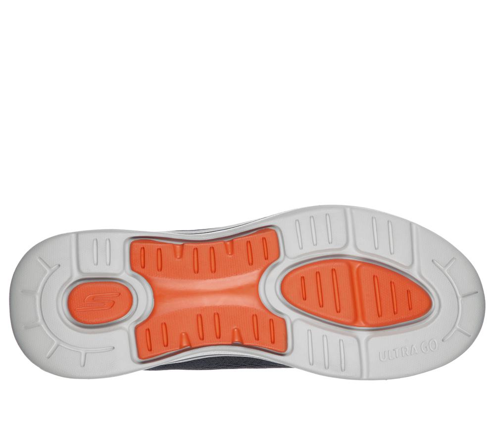 Men Skechers GOwalk Arch Fit - Idyllic Lace Up Charcoal / Orange  USA |  0568-ZSNPL