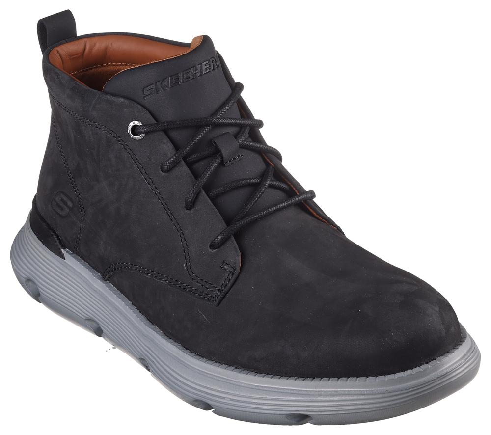Men Skechers Garza - Fontaine Lace Up Black  USA |  5037-MABWF