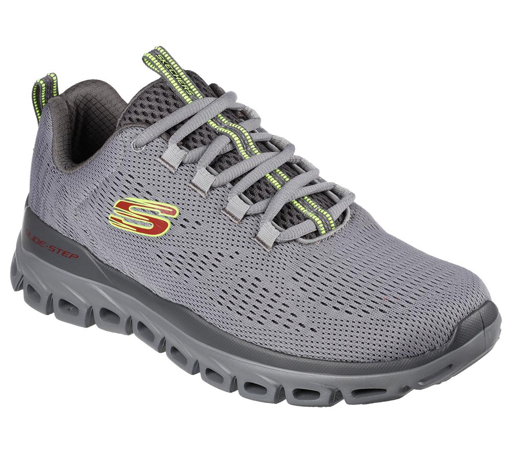 Men Skechers Glide-Step - Fasten Up Lace Up Grey  USA |  9475-HYFMU