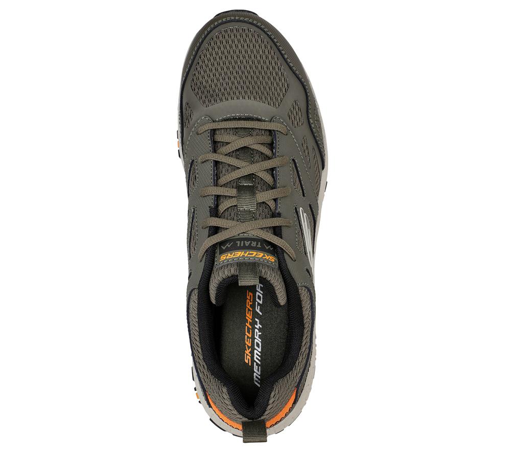 Men Skechers Hillcrest Lace Up Olive  USA |  3170-IDUGV