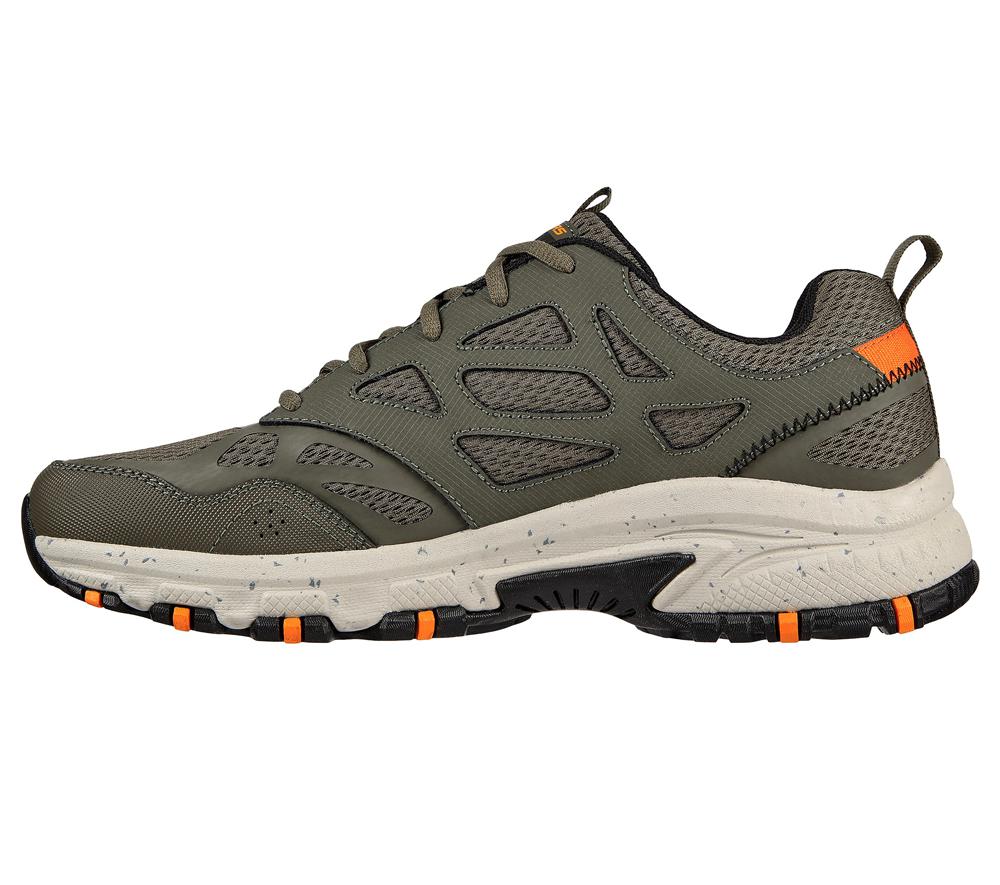 Men Skechers Hillcrest Lace Up Olive  USA |  3170-IDUGV