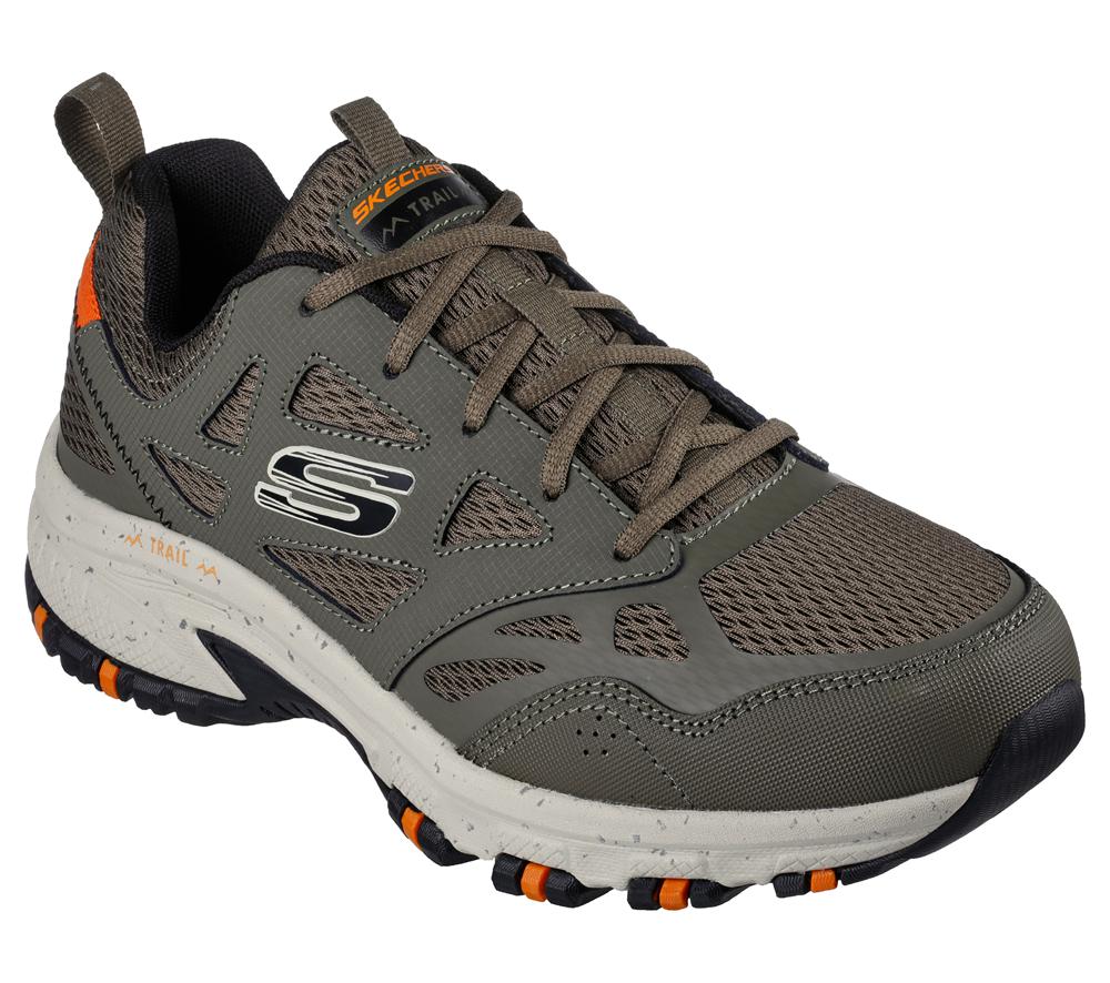 Men Skechers Hillcrest Lace Up Olive  USA |  3170-IDUGV
