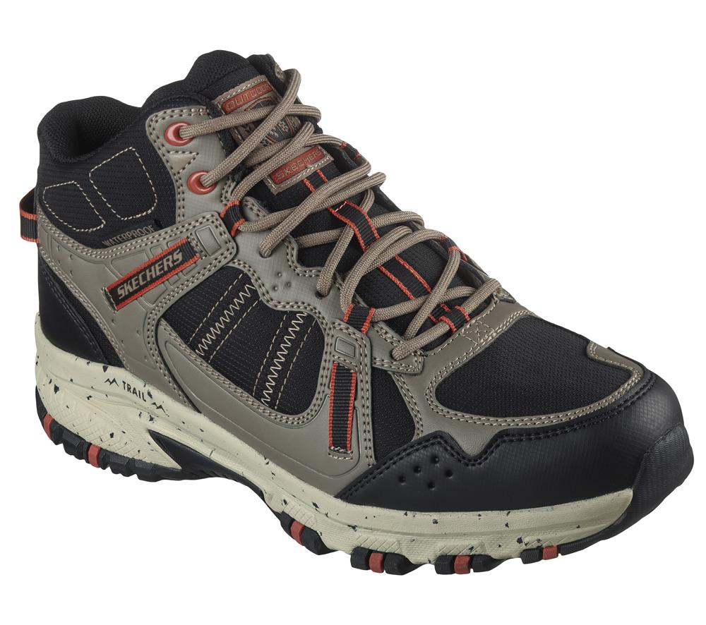 Men Skechers Hillcrest - Cross Shift Lace Up Natural / Black  USA |  6549-XGFNL