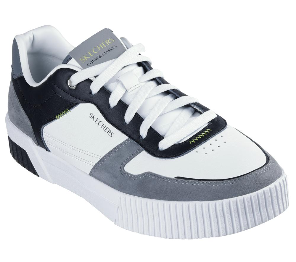 Men Skechers Jade - Kovos Lace Up White / Blue  USA |  5342-LZKRI