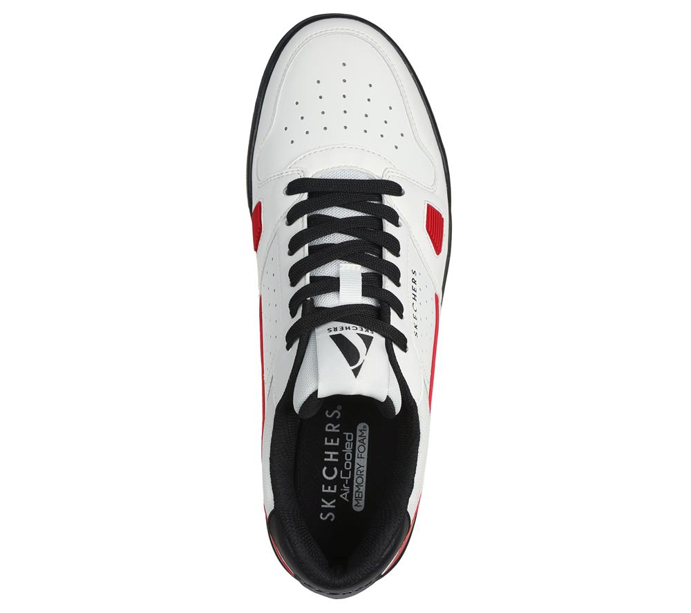 Men Skechers Koopa Court - Tiebreak Lace Up White / Black / Red  USA |  8712-DGBNU