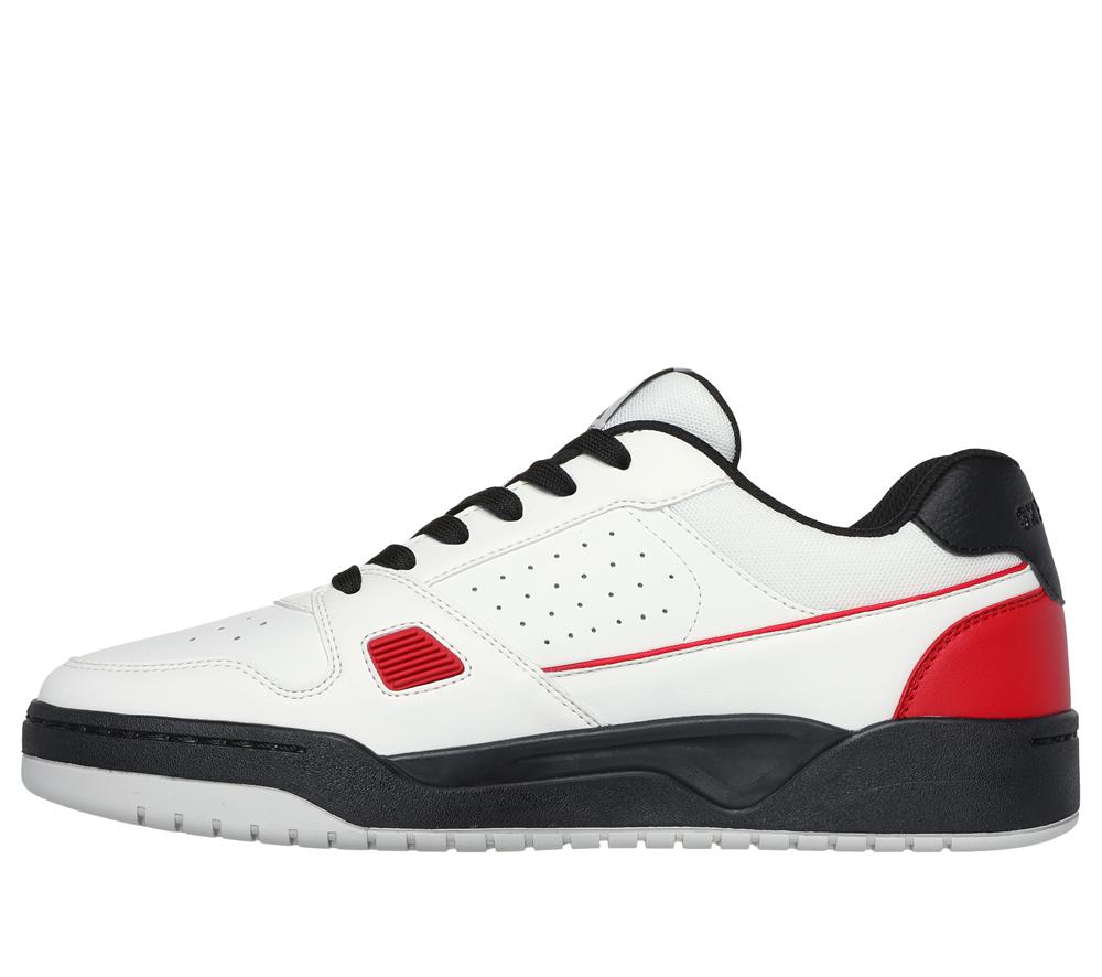 Men Skechers Koopa Court - Tiebreak Lace Up White / Black / Red  USA |  8712-DGBNU
