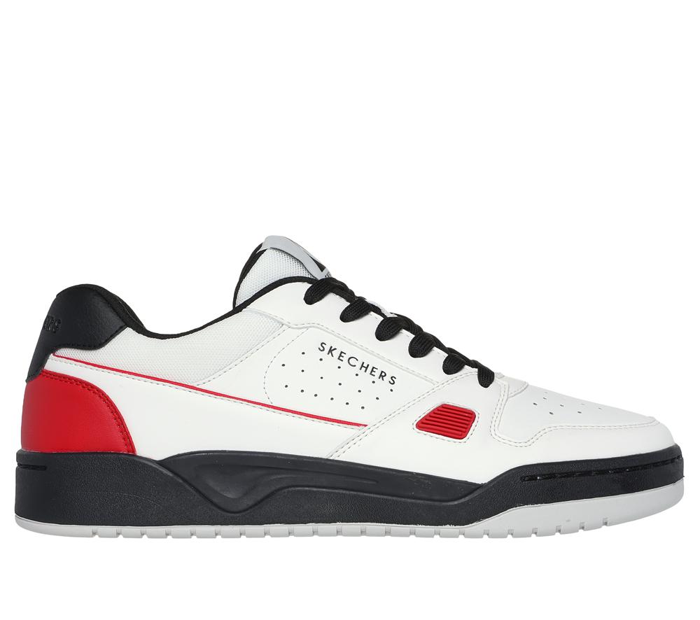 Men Skechers Koopa Court - Tiebreak Lace Up White / Black / Red  USA |  8712-DGBNU