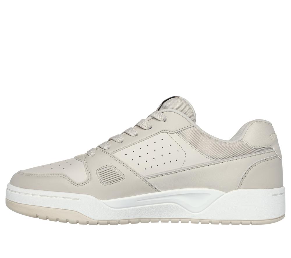Men Skechers Koopa Court - Tiebreak Lace Up Off White  USA |  5136-RTLON