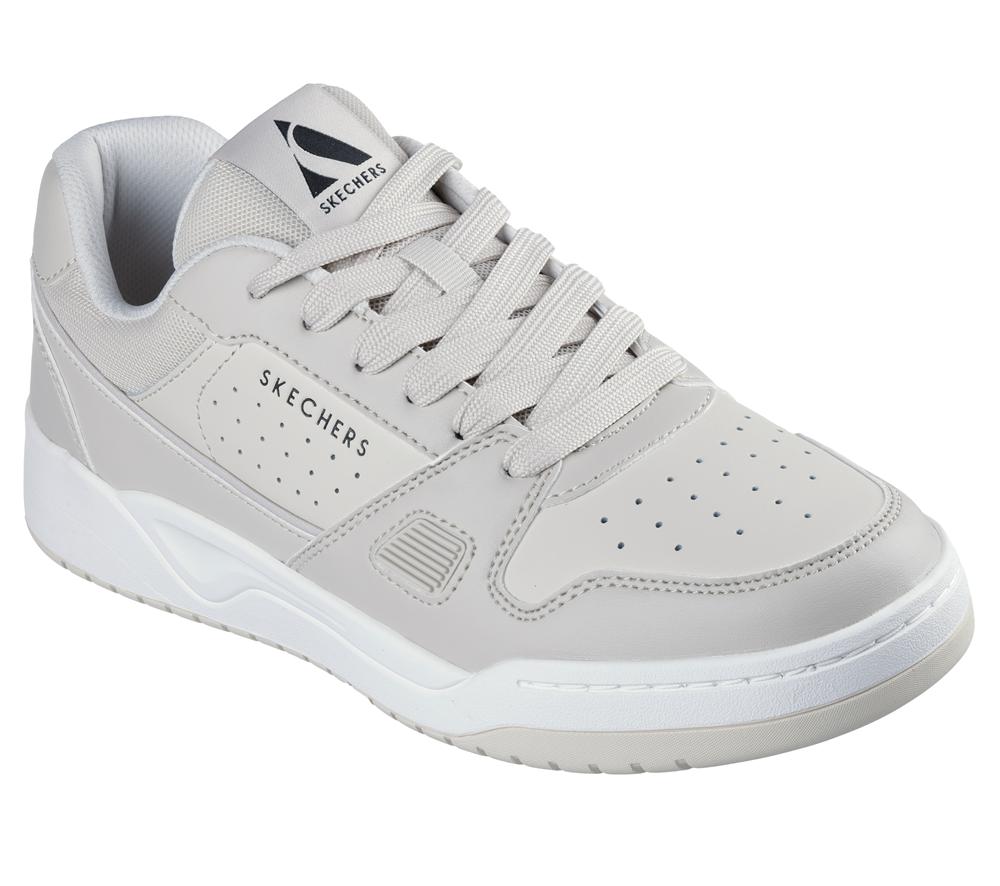 Men Skechers Koopa Court - Tiebreak Lace Up Off White  USA |  5136-RTLON