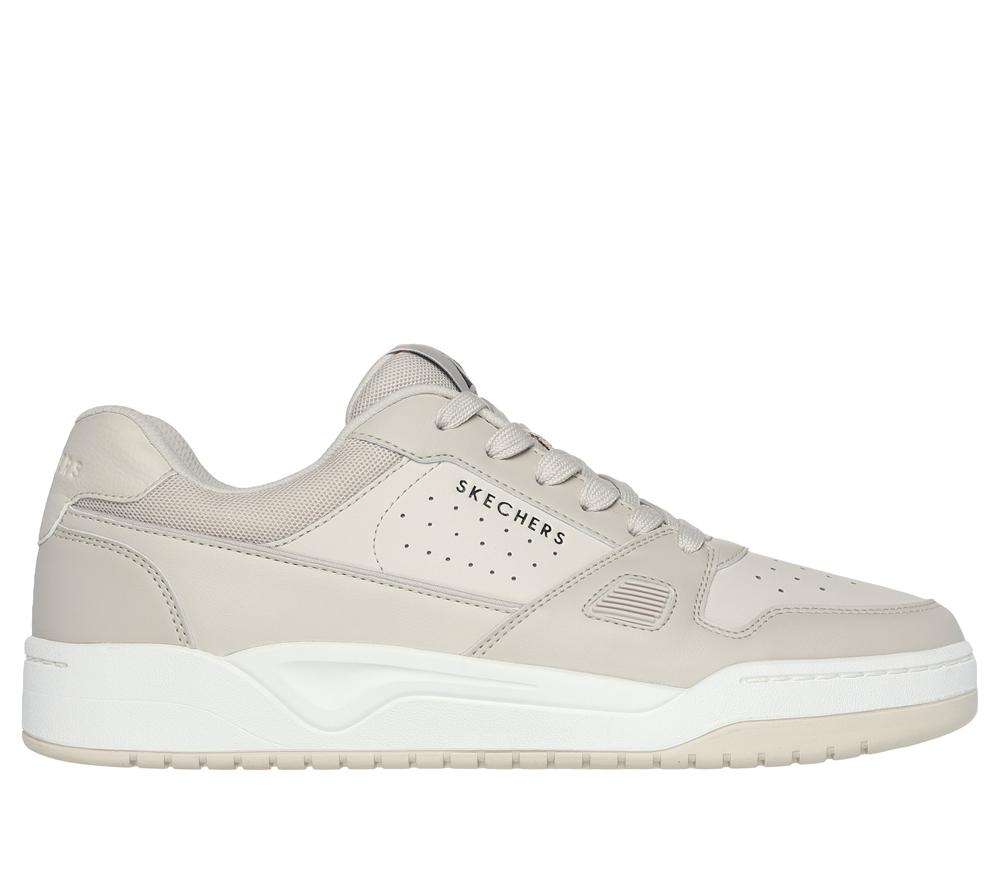 Men Skechers Koopa Court - Tiebreak Lace Up Off White  USA |  5136-RTLON