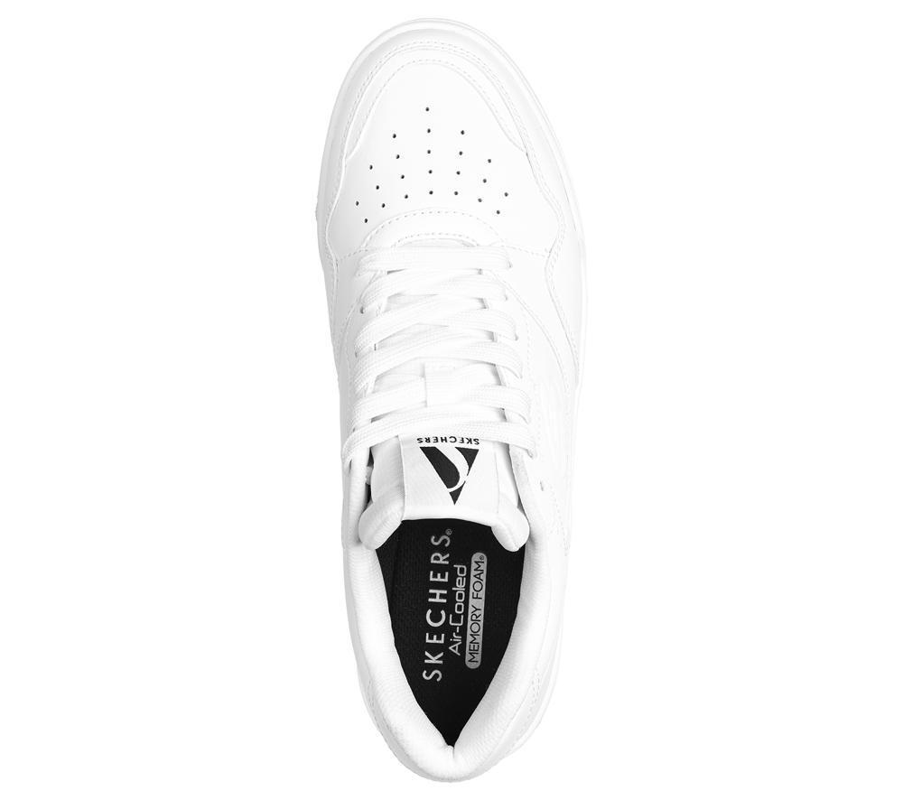 Men Skechers Koopa Court - Volley Low Varsity Lace Up White  USA |  3472-AJDTQ