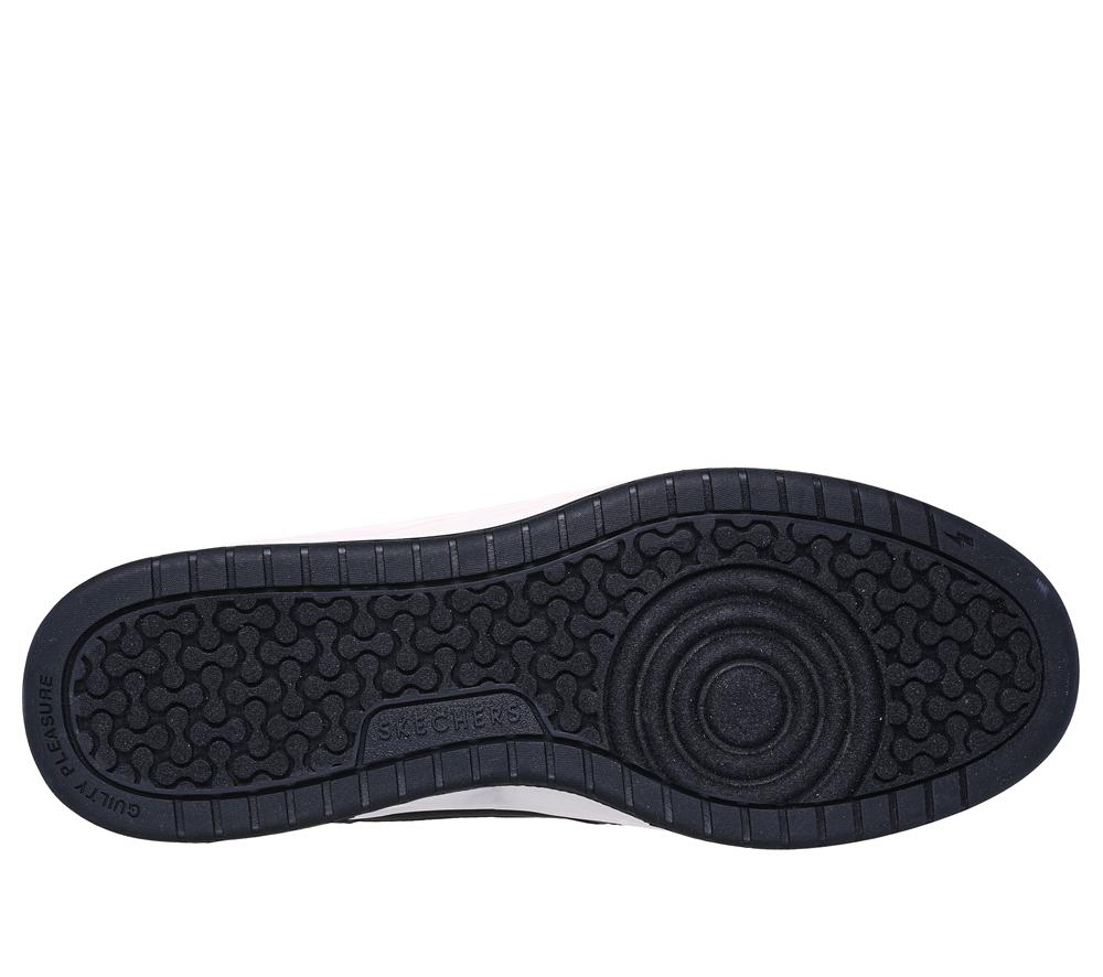 Men Skechers Koopa Court - Volley Low Varsity Lace Up Black / White  USA |  3170-PLTHS
