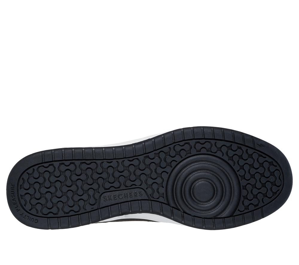 Men Skechers Koopa Court - Volley Low Varsity Lace Up Black  USA |  7304-GANSV