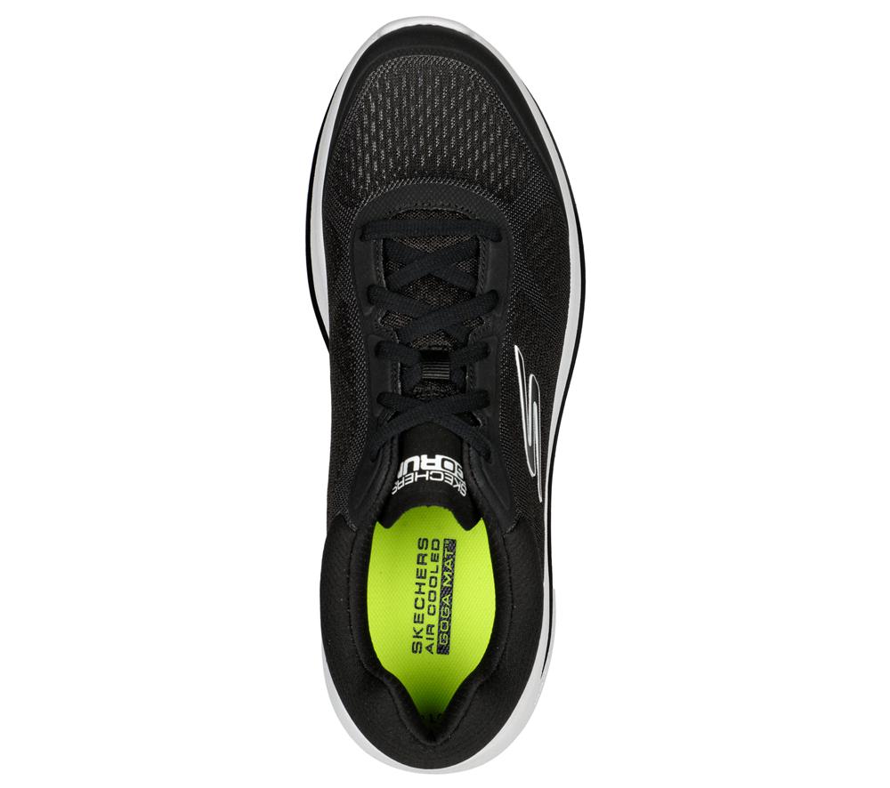 Men Skechers Max Cushioning Essential Sneakers Black / White  USA |  0973-DEBAU