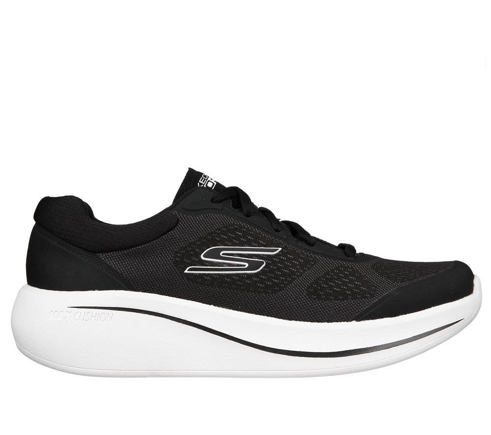 Men Skechers Max Cushioning Essential Sneakers Black / White  USA |  0973-DEBAU