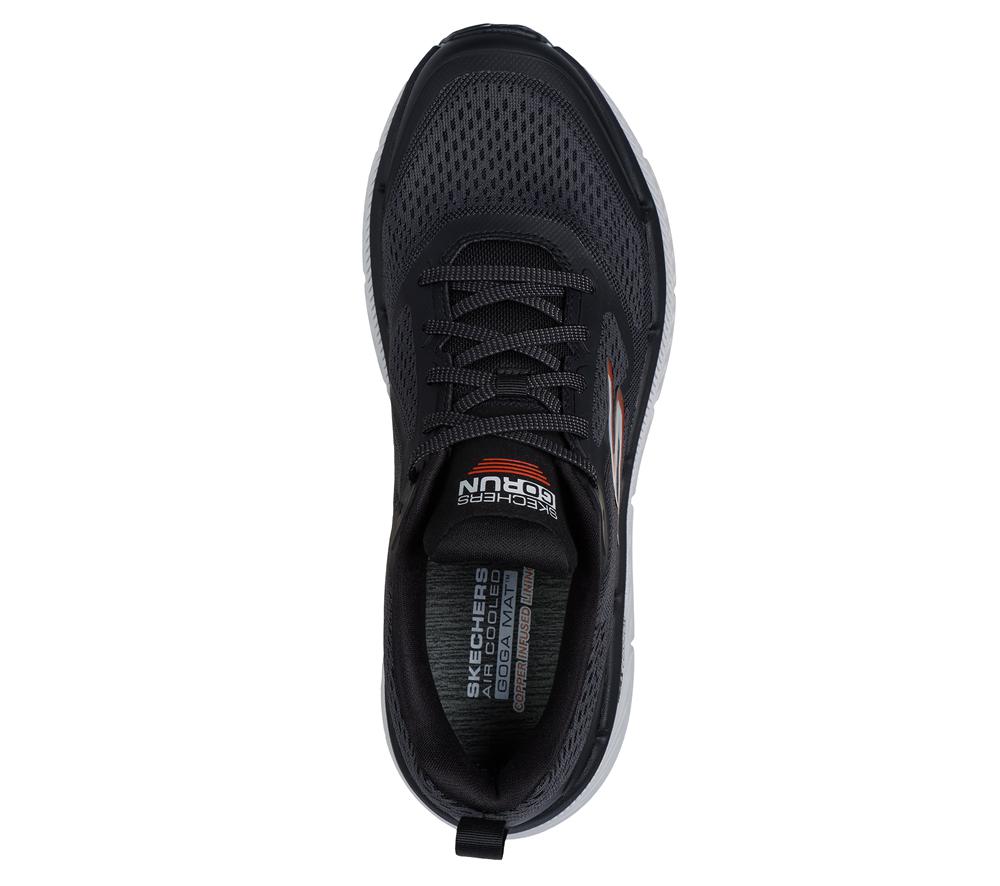 Men Skechers Max Cushioning Premier 2.0 - Vantage Lace Up Charcoal / Orange  USA |  1830-NKTDW
