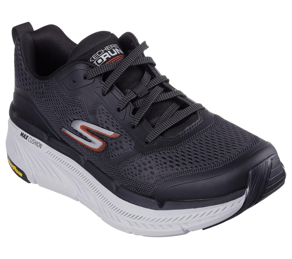 Men Skechers Max Cushioning Premier 2.0 - Vantage Lace Up Charcoal / Orange  USA |  1830-NKTDW