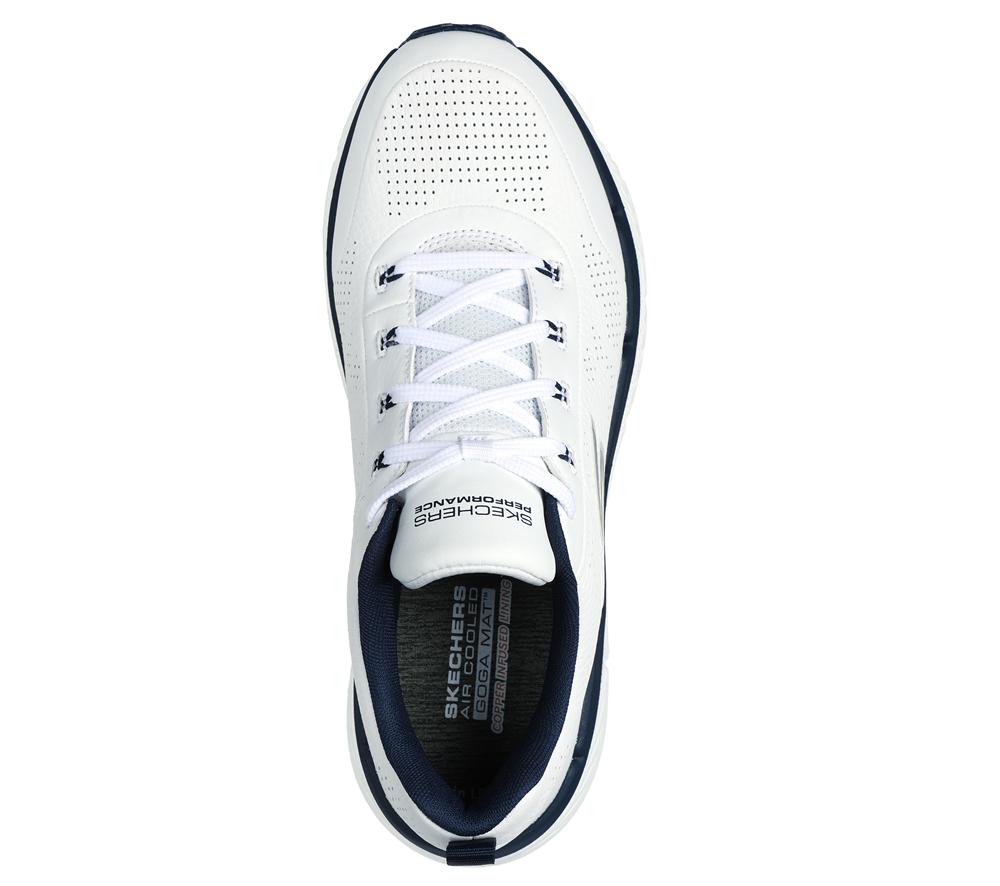 Men Skechers Max Cushioning Premier 2.0 - Lucid 2 Lace Up White / Navy  USA |  2618-FJHKZ