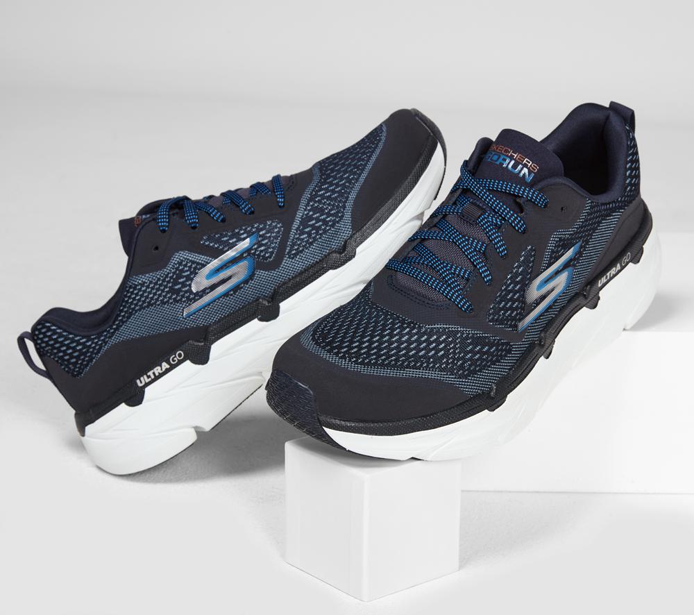 Men Skechers Max Cushioning Premier - Vantage Lace Up Navy  USA |  9821-GBZOM