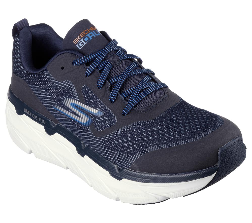 Men Skechers Max Cushioning Premier - Vantage Lace Up Navy  USA |  9821-GBZOM