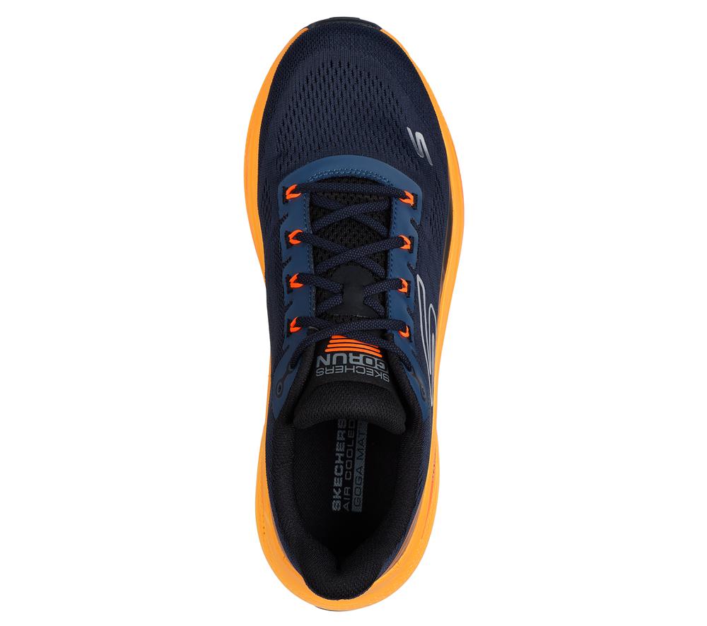 Men Skechers Max Cushioning Propulsion Sneakers Navy / Orange  USA |  3201-HUAEY