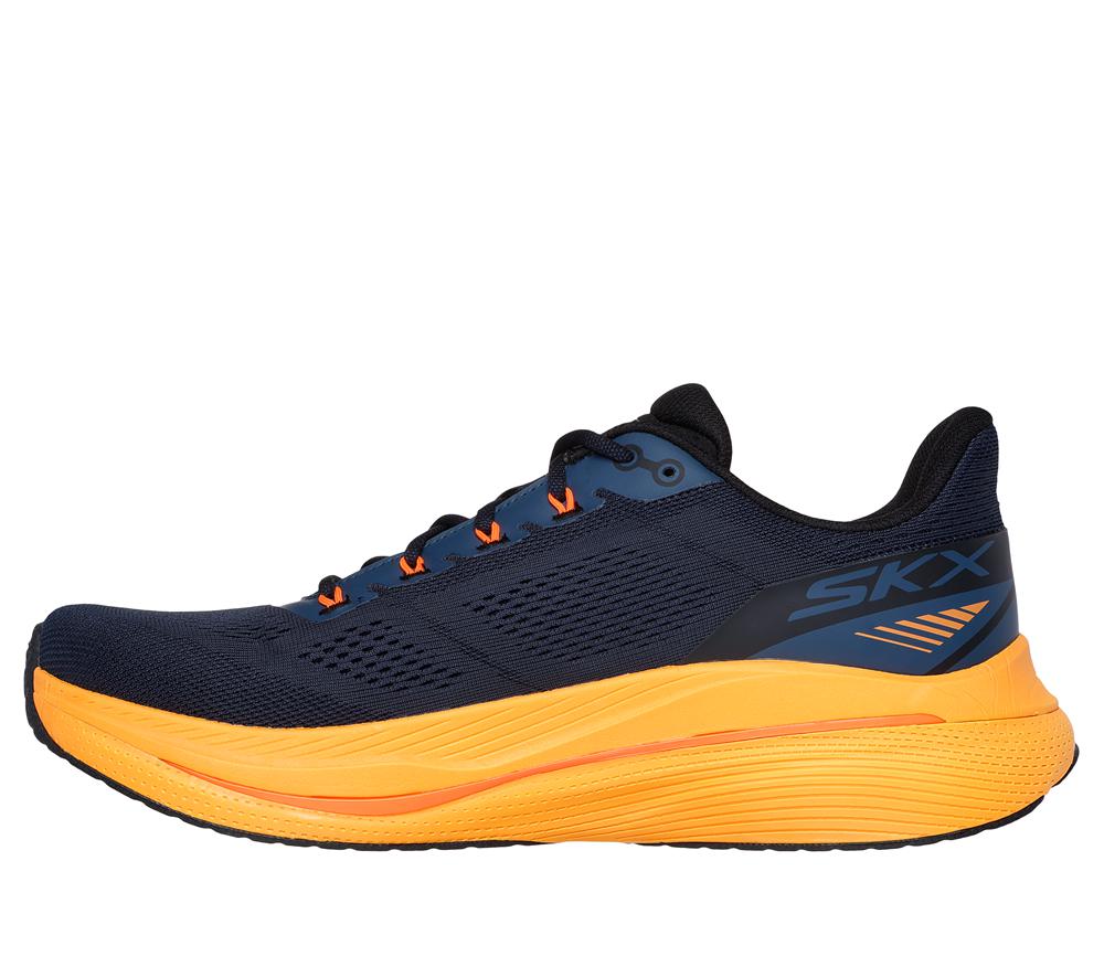 Men Skechers Max Cushioning Propulsion Sneakers Navy / Orange  USA |  3201-HUAEY