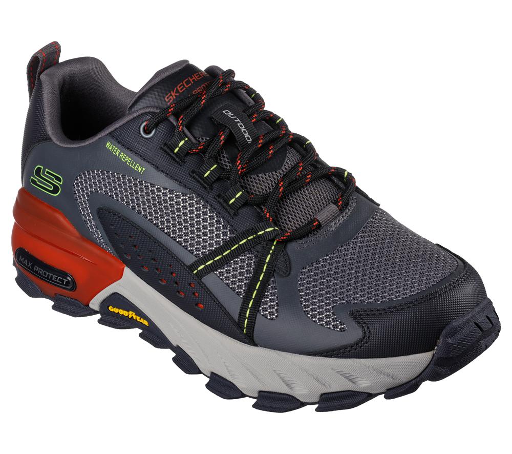 Men Skechers Max Protect Lace Up Charcoal / Multicolor  USA |  3246-DGYSV