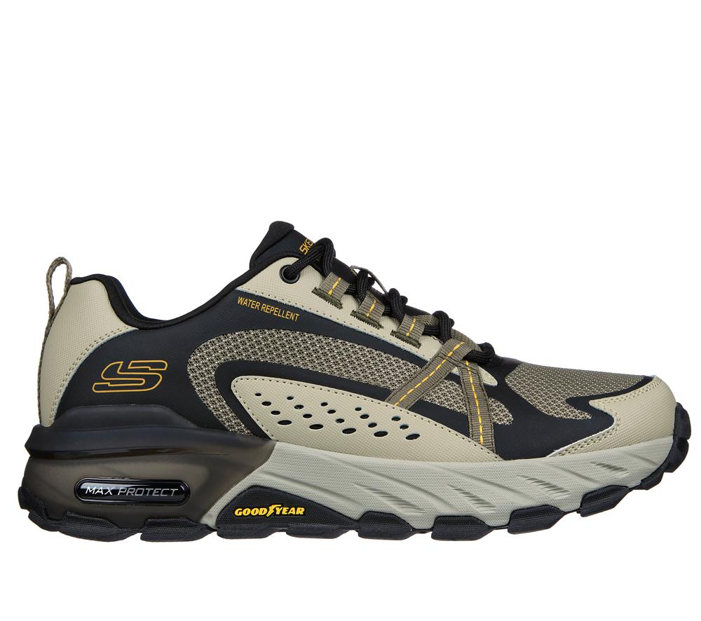 Men Skechers Max Protect Lace Up Pebble / Black  USA |  1256-IKMWN