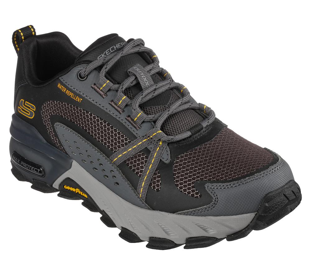 Men Skechers Max Protect Sneakers Black / Charcoal  USA |  8376-OETSP